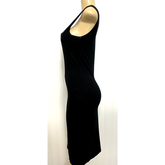 Mugler Dress Black Sheath Knit Textured Front Tank Midi Sleeveless Scoop… - Picture 2 of 6